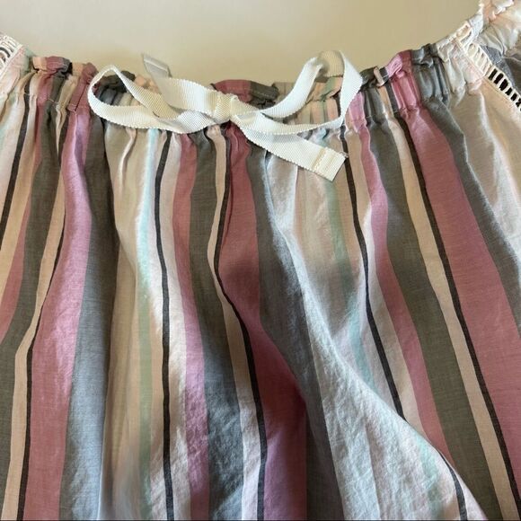 Nwot Victoria Secret boho off the shoulder striped top oversized fit XS - Picture 10 of 15